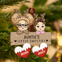 Gift For Grandma, Gift For Grandpa, Gift For Mother, Gift For Father - Grandma's Grandpa's Mom's Dad's Little Sweeties - Personalized Wooden Cutout Ornament