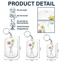 Gift For Couples, Gift For Husband, Gift For Wife, Gift For Boyfriend, Gift For Girlfriend - Birth Flowers With Calendar Our Love Bloomed - Personalized Aluminum Keychain