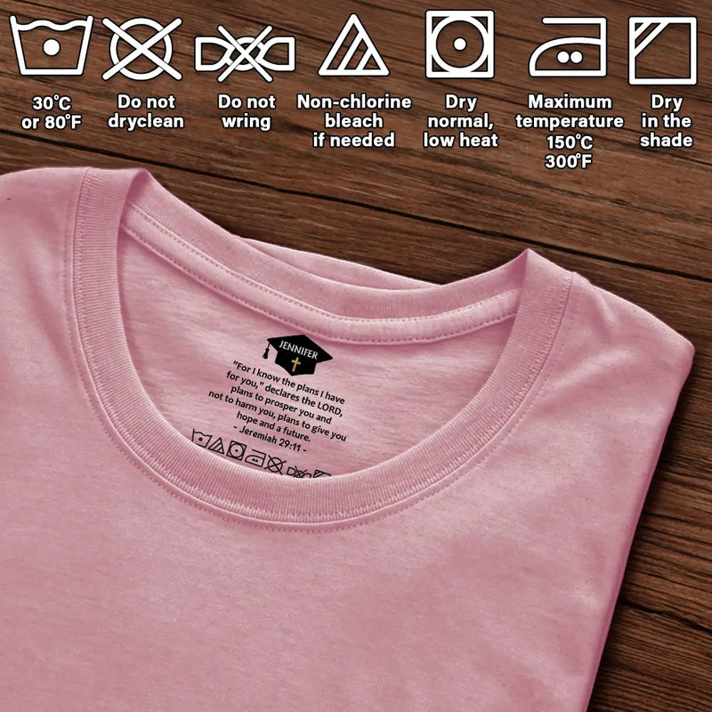 Graduation,Happy,Gift For Kids,Gift For Daughter,Gift For Son,Gift For Sibling,Gift For Sisters,Gift For Brothers,Gift For Bestie,Christian - Faith Over Fear Bible Verse - Personalized T Shirt