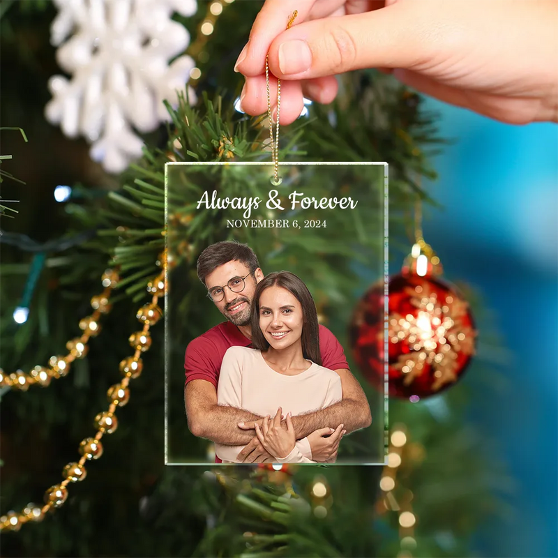 Gift For Couples,Gift For Husband,Gift For Wife,Gift For Boyfriend,Gift For Girlfriend,Family,Love,Gift For Mother,Gift For Father,New Dad,New baby,New Mom,Anniversary - First Anniversary Our Love Keepsake - Personalized Custom Shaped Acrylic Ornament