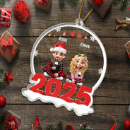Love, Family, Christmas - Family 3D Effect - Personalized Custom Shaped Acrylic Ornament
