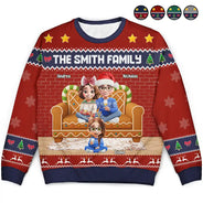 Happy, Family, Christmas - Family 3D Effect Gingerbread - Personalized Unisex Ugly Sweater