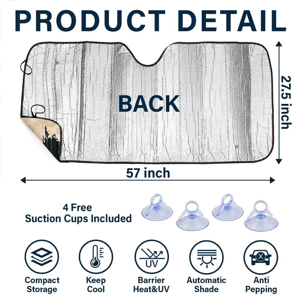 Camping,Campsite,Happy - Family Adventures Camping - Personalized Auto Sunshade