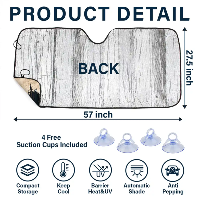 Camping,Campsite,Happy - Family Adventures Camping - Personalized Auto Sunshade