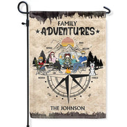 Camping Aventures en Famille - Drapeau Personnalisé