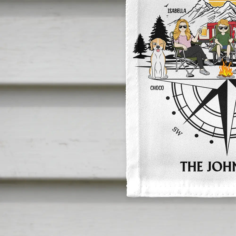 Family Adventures Camping - Personalized Flag