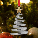 Happy,Family,Christmas - Family And Friends Christmas Tree - Personalized Metal Ornament