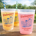Playful,Beach,Family,Summer,Custom Text - Family Besties Summer Vacation Party - Personalized Frosted Cups