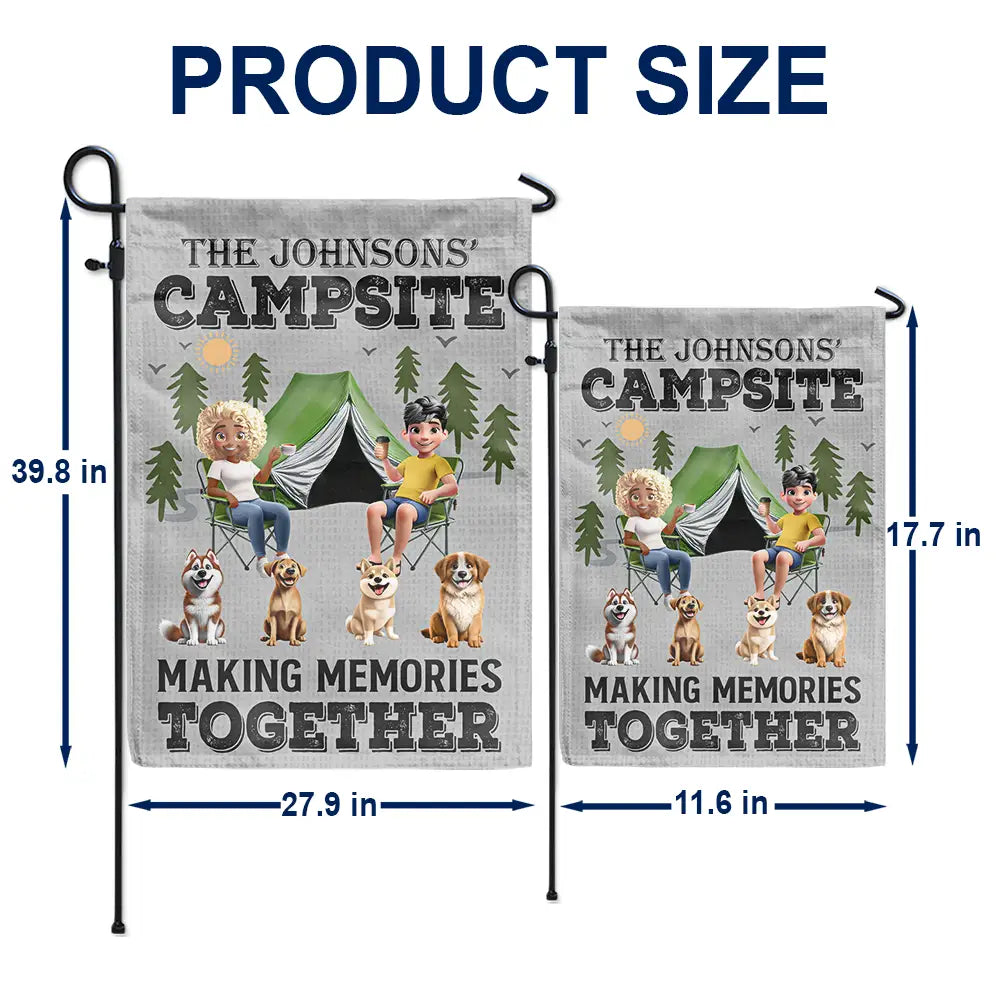 Family,Camping,Campsite,Happy - Family Campsite Making Memories Together - Personalized Flag