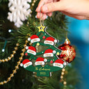 Gift For Couples,Family,Happy,Christmas - Family Friend Santa Hat Christmas Tree - Personalized 2-Layered Mix Ornament