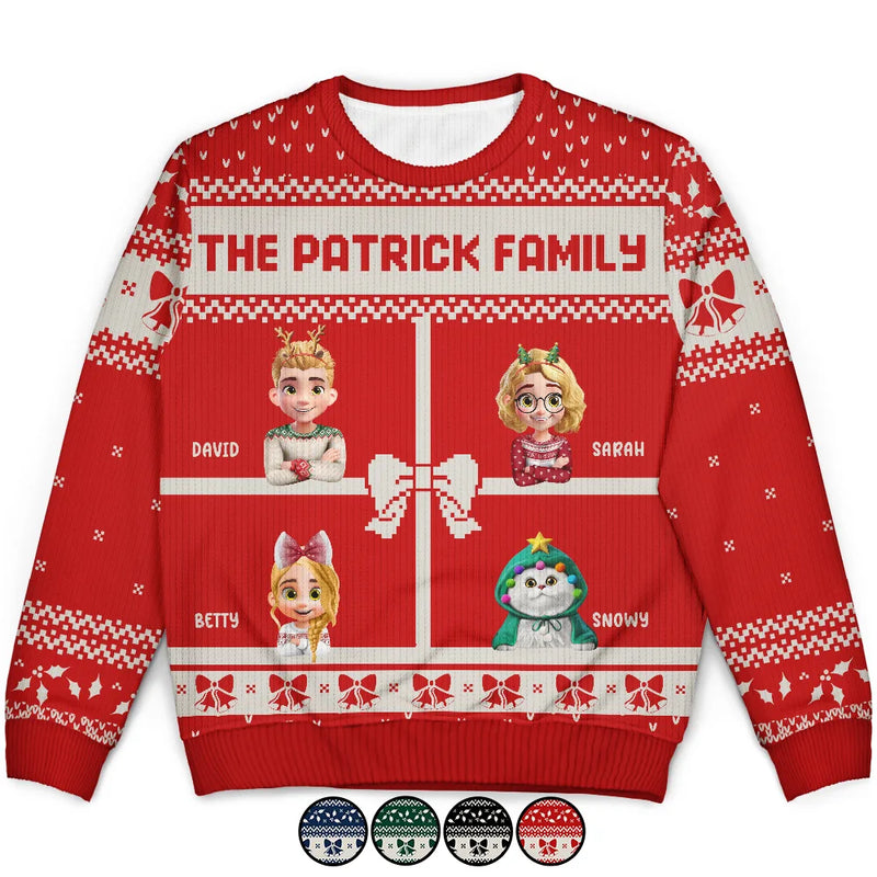 Christmas,Family,Pet Lovers - Family Is The Greatest Gift - Personalized Unisex Ugly Sweater