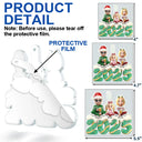 Happy,Gift For Couples,Gift For Husband,Gift For Wife,Parents,Family,Dog Lovers,Cat Lovers,Pet Lovers - Family Kid Dog Cat Christmas Tree Cake - Personalized Custom Shaped Acrylic Ornament