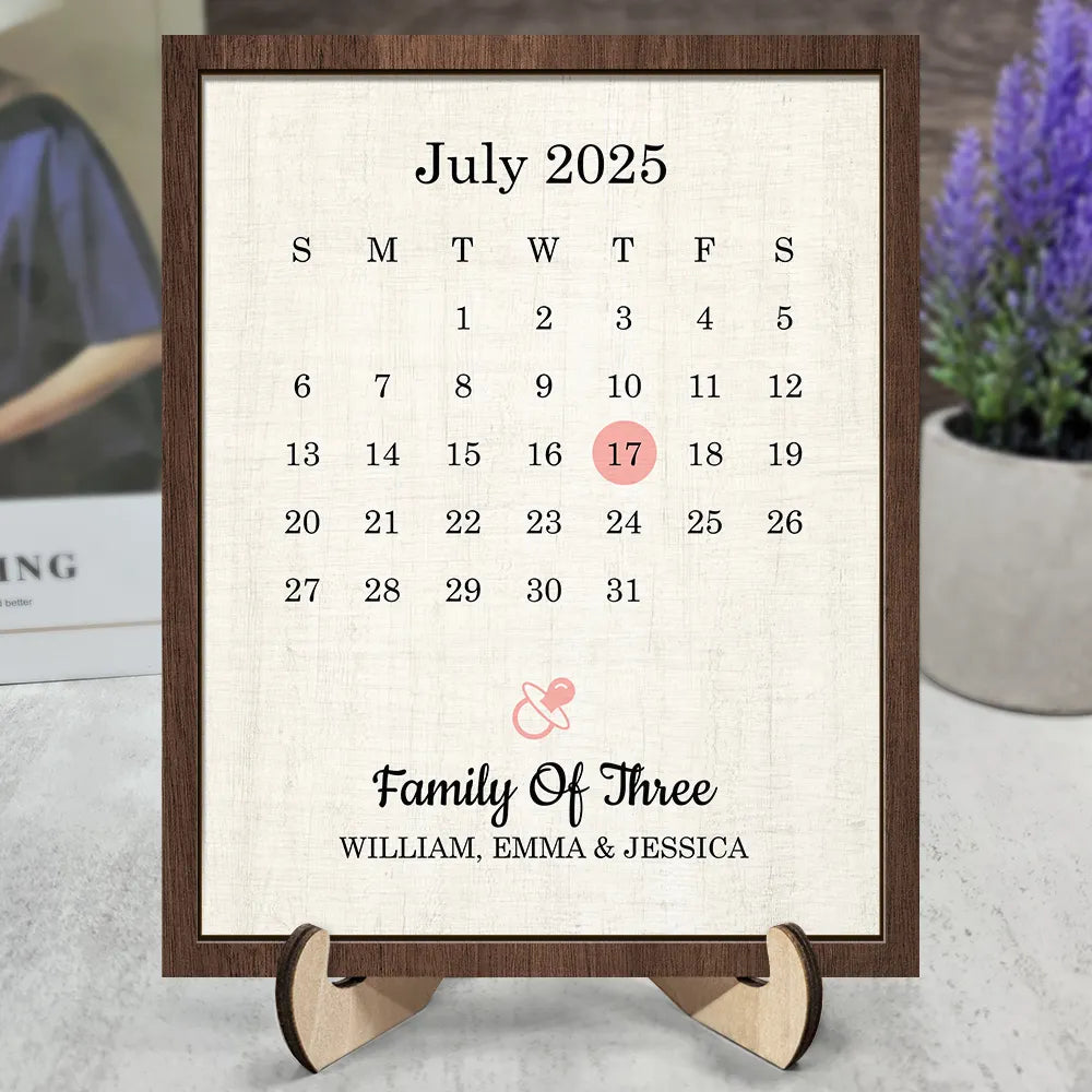 Family Love Keepsake - Personalized 2-Layered Wooden Plaque With Stand