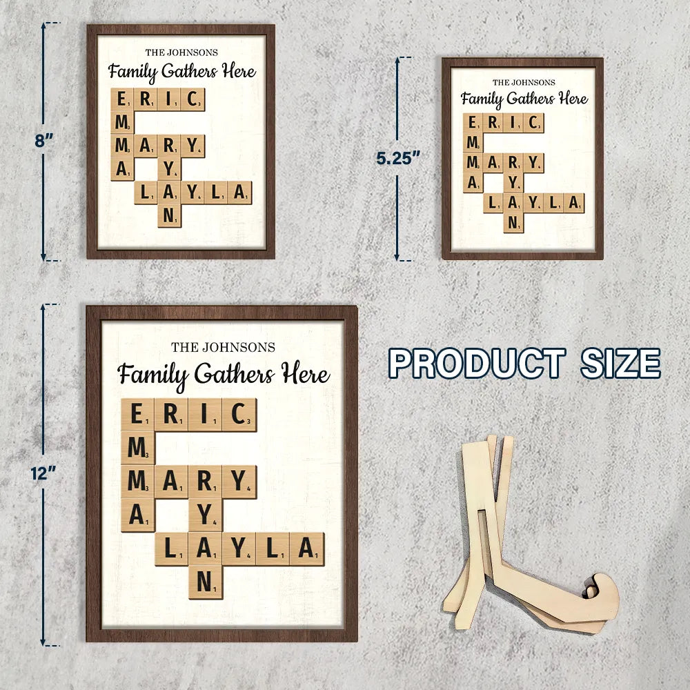 Gift For Couples,Gift For Husband,Gift For Wife,Old Couples,Parents,Gift For Mother,Gift For Father,Gift For Sibling,Gift For Sisters,Gift For Brothers,Family,Love - Family Love Keepsake - Personalized 2-Layered Wooden Plaque With Stand