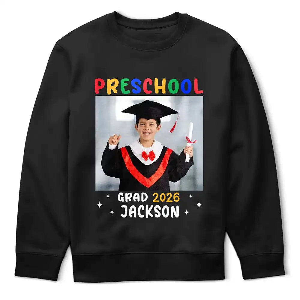 Graduation,Grandpa - Grandkids,Gift For Kids,Gift For Grandkids,Grandma - Grandkids,Dad - Children,Mom - Children - Custom Photo Family Matching Pre-K Kindergarten Graduation - Personalized T Shirt
