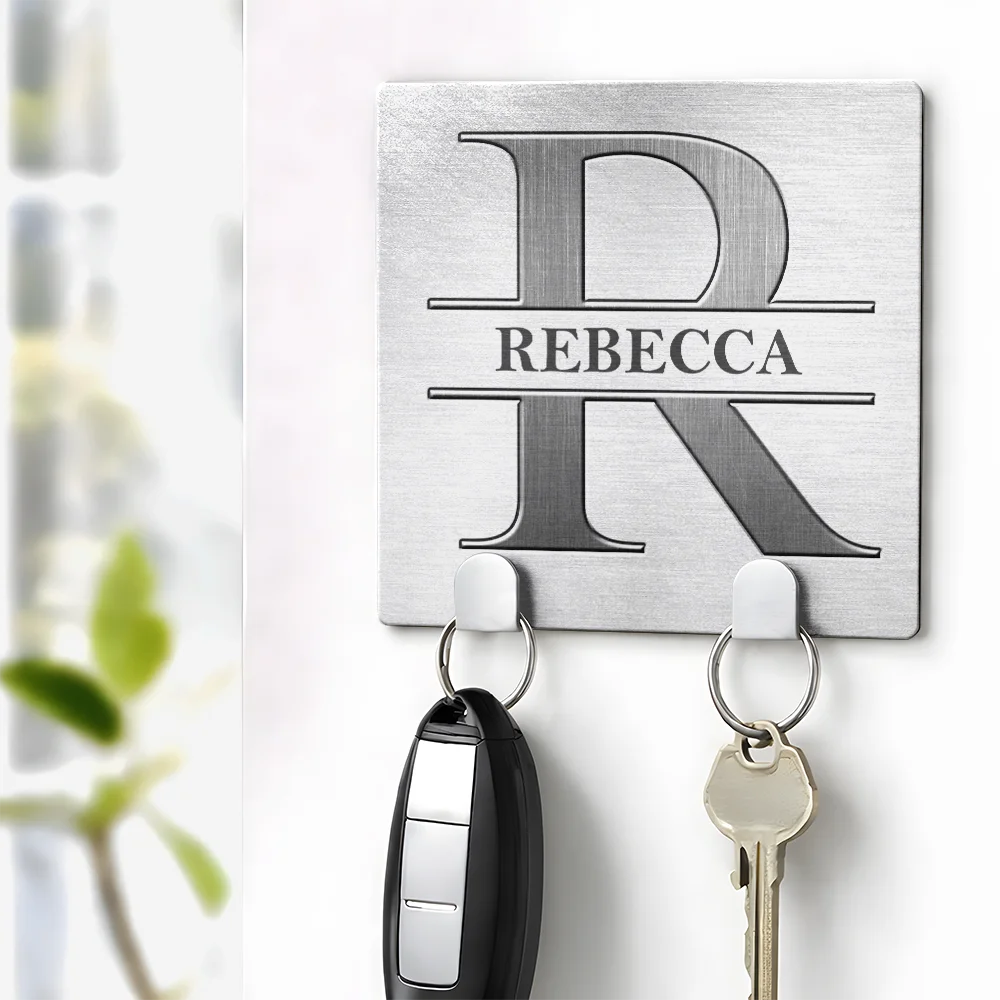 Gift For Couples,Family,Happy - Family Monogram Name Couple Initial - Personalized Mini Key Hook