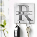 Gift For Couples,Family,Happy - Family Monogram Name Couple Initial - Personalized Mini Key Hook