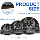 Family,Happy - Family Monogram With Address - Personalized Custom Shaped Wood Sign