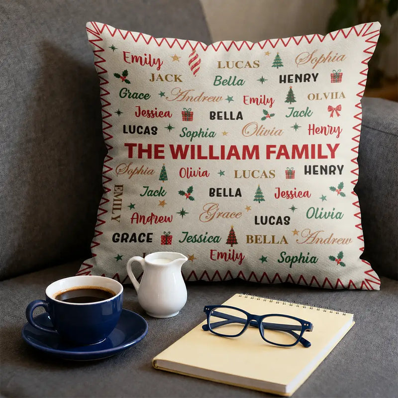 Sentimental, Christmas, Family, Custom Text - Family Name Christmas - Personalized Pillow