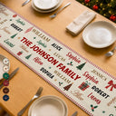 Sentimental,Christmas,Indoor Decor,Family,Icon - Family Name Christmas - Personalized Table Runner