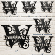 Family,Backyard - Family Name Monogram - Personalized Cutout Metal Sign