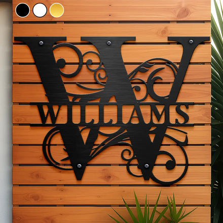 Family Name Monogram - Personalized Cutout Metal Sign