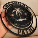 Gift For Couples,Gift For Husband,Gift For Wife,Family,Poolside - Family Name Poolside Oasis - Personalized Cutout Metal Sign