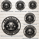 Gift For Couples,Gift For Husband,Gift For Wife,Family,Poolside - Family Name Poolside Oasis - Personalized Cutout Metal Sign