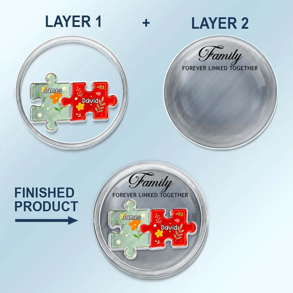 Family - Family Puzzle Linked Together - Personalized Custom Shaped Acrylic Car Visor Clip