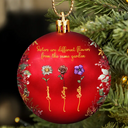 Christmas,Love,Gift For Sisters - Family Sisters Are Different Flowers From The Same Garden - Personalized Ball Ornament