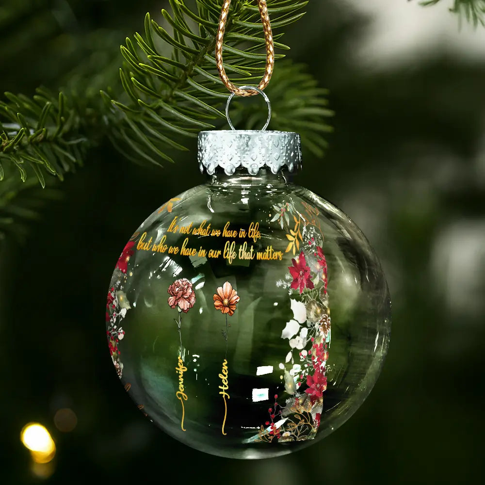 Christmas,Love,Gift For Sisters - Family Sisters Are Different Flowers From The Same Garden - Personalized Ball Ornament
