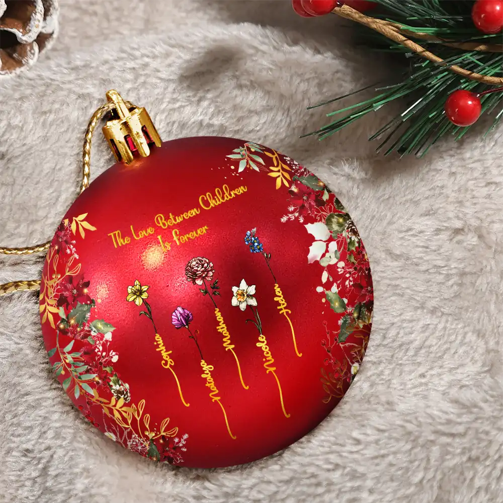 Christmas,Love,Gift For Sisters - Family Sisters Are Different Flowers From The Same Garden - Personalized Ball Ornament
