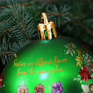 Christmas,Love,Gift For Sisters - Family Sisters Are Different Flowers From The Same Garden - Personalized Ball Ornament