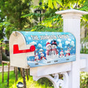 Happy, Family, Christmas - Family Snowman - Personalized Mailbox Cover