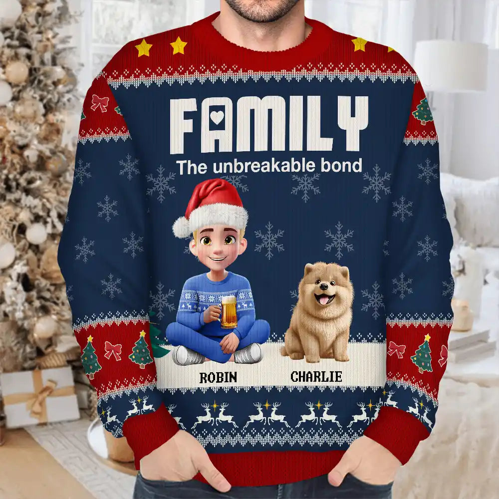 Christmas,Family,Happy - Family Unbreakable Bond - Personalized Unisex Ugly Sweater