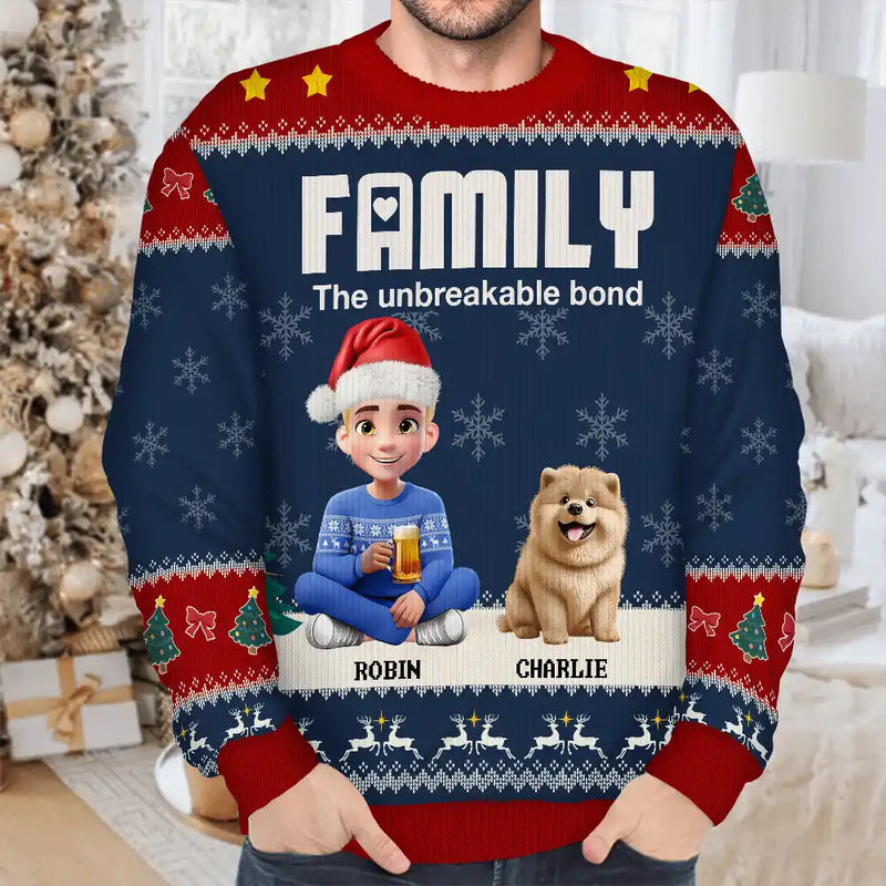 Christmas,Family,Happy - Family Unbreakable Bond - Personalized Unisex Ugly Sweater