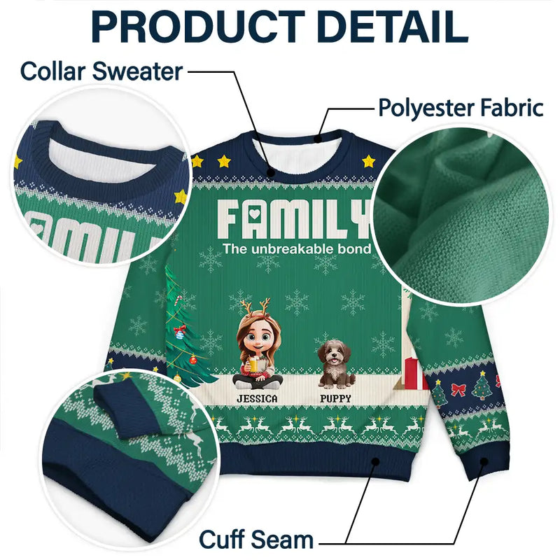 Christmas,Family,Happy - Family Unbreakable Bond - Personalized Unisex Ugly Sweater