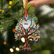 Family, Christmas, Love - Family Unbreakable Bond Tree Of Life - Personalized Metal Ornament