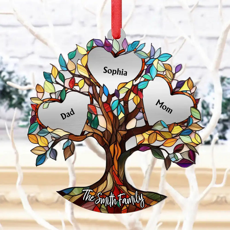 Family, Christmas, Love - Family Unbreakable Bond Tree Of Life - Personalized Metal Ornament