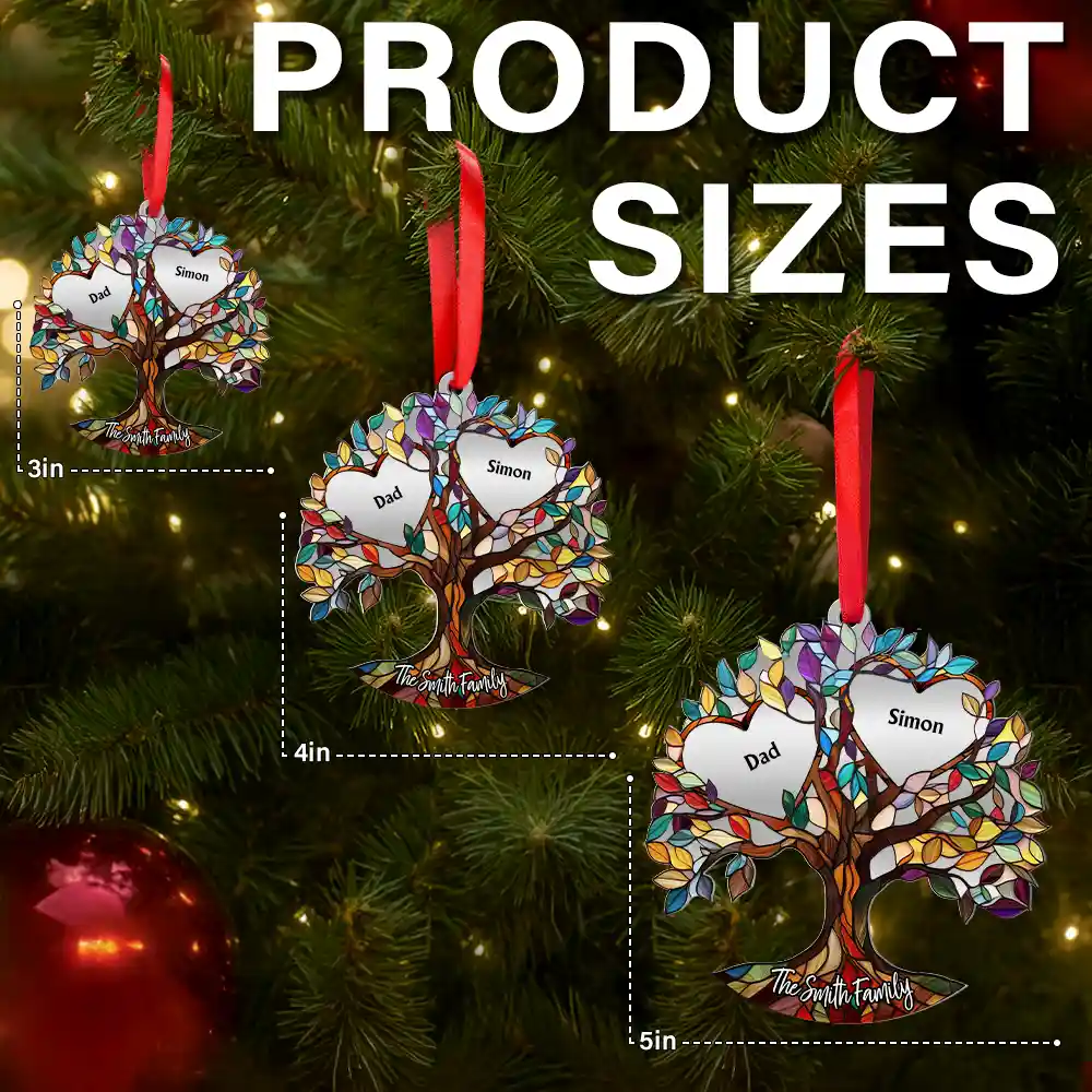 Family, Christmas, Love - Family Unbreakable Bond Tree Of Life - Personalized Metal Ornament