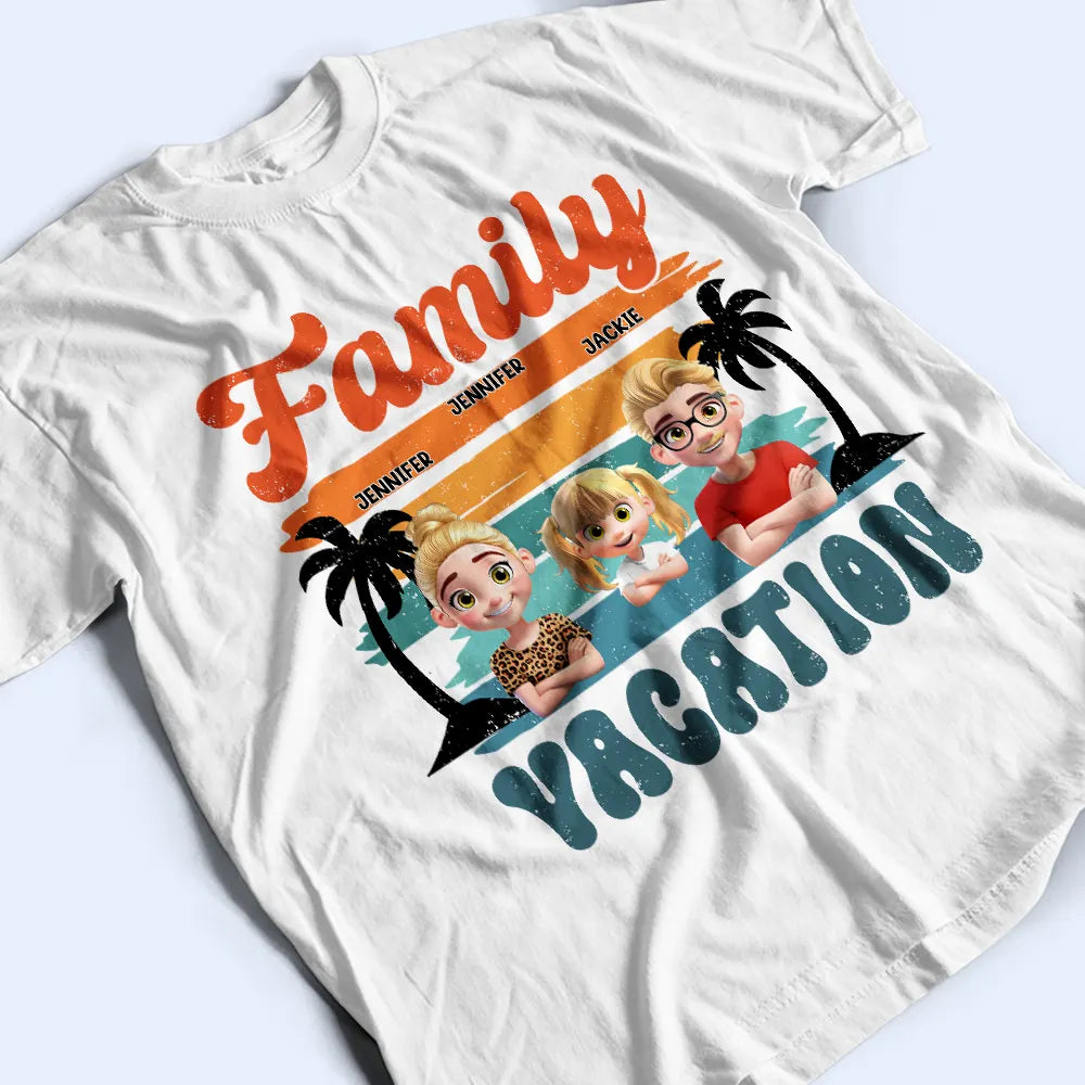 Family, Parents, Gift For Kids, Happy, Summer - Family Vacation 3D Effect - Personalized T Shirt