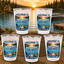 Top Market,Family,Summer,Outdoor Decor,Lake,Custom Text,Happy - Family Welcome To Our Lake House Party - Personalized Frosted Cups