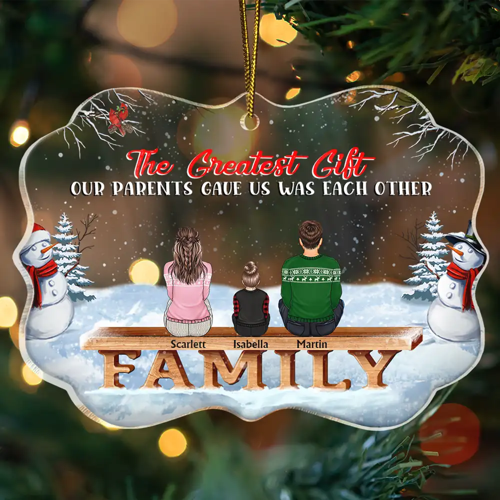 Family Where Begins And Love Never Ends - Memorial Gift - Christmas Gift - Personalized Custom Medallion Acrylic Ornament