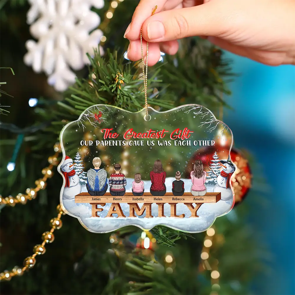 Family Where Begins And Love Never Ends - Memorial Gift - Christmas Gift - Personalized Custom Medallion Acrylic Ornament