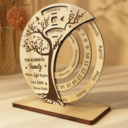 Family, Love, Christmas - Family Where Life Begins - Personalized Spinning Perpetual Desk Calendar