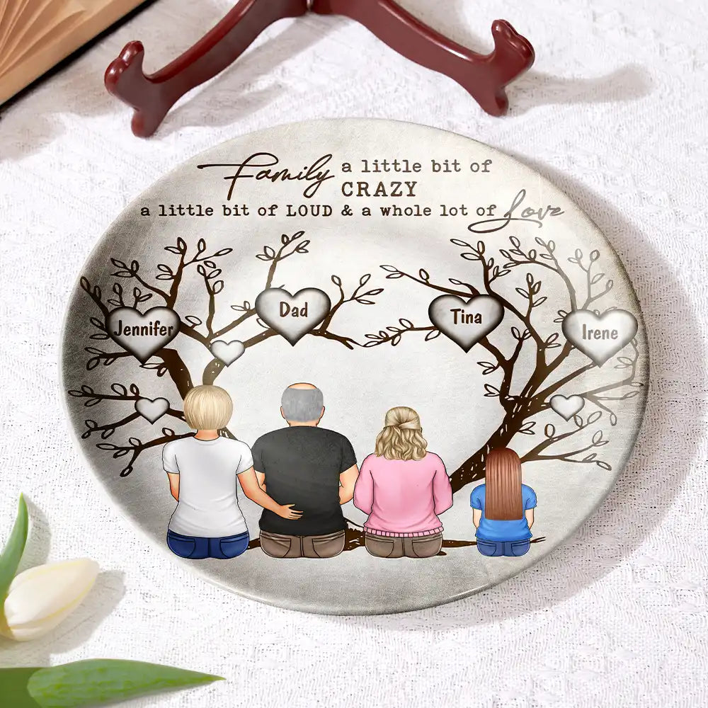 Family,Gift For Mother,Gift For Father - Family Where Life Begins And Love Never End - Personalized Ceramic Plate
