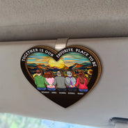 Family, Memorial, Sad - Family Where Life Begins And Love Never Ends - Personalized Custom Shaped Car Visor Clip