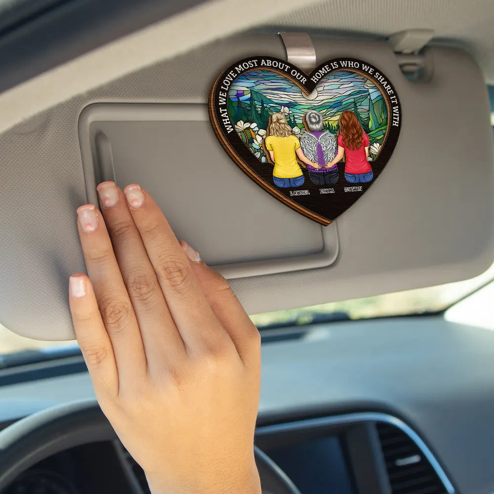 Family, Memorial, Sad - Family Where Life Begins And Love Never Ends - Personalized Custom Shaped Car Visor Clip