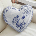 Family,Gift For Men,Gift For Women,Gift For Husband,Gift For Wife,Gift For Mother,Gift For Father,Gift For Grandpa,Gift For Grandma,Gift For Grandparents,Long Distance,Love,Christmas - Family Will Always Be Connected By Heart - Personalized Heart Shaped Pillow