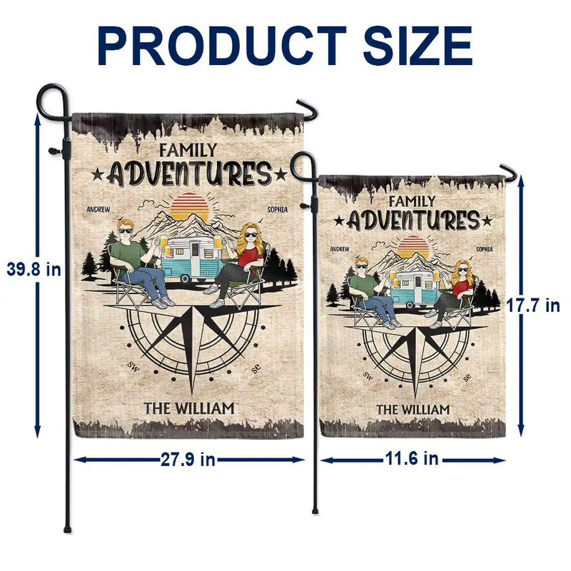 Family Adventures Camping - Personalized Flag